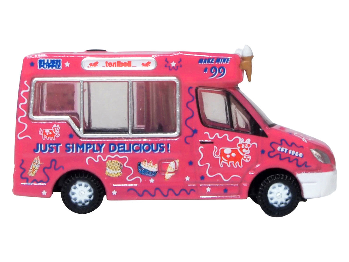 Whitby Mondial Ice Cream Van "Tonibell" Pink with Graphics 1/76 (OO) Scale Diecast Model Car by Oxford Diecast-2