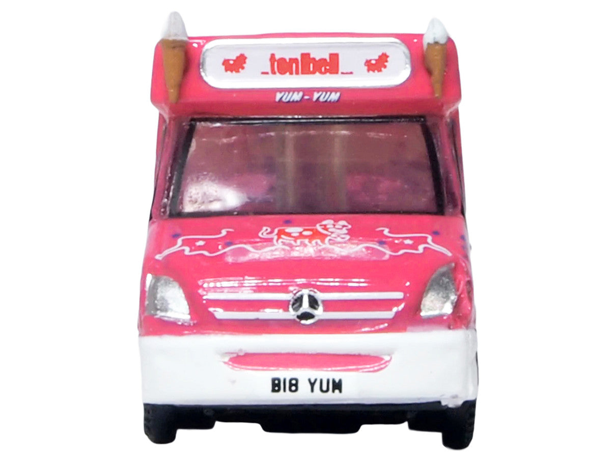 Whitby Mondial Ice Cream Van "Tonibell" Pink with Graphics 1/76 (OO) Scale Diecast Model Car by Oxford Diecast-0