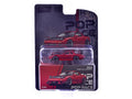 Mazda RX-7 Widebody RHD (Right Hand Drive) Red Metallic with Carbon Hood "Enigma Exclusive Edition" 1/64 Diecast Model Car by Pop Race-0