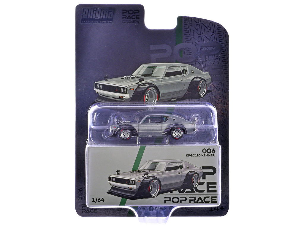 Skyline KPGC110 "Kenmeri" RHD (Right Hand Drive) Raw Metal "Enigma Exclusive Edition" 1/64 Diecast Model Car by Pop Race-2