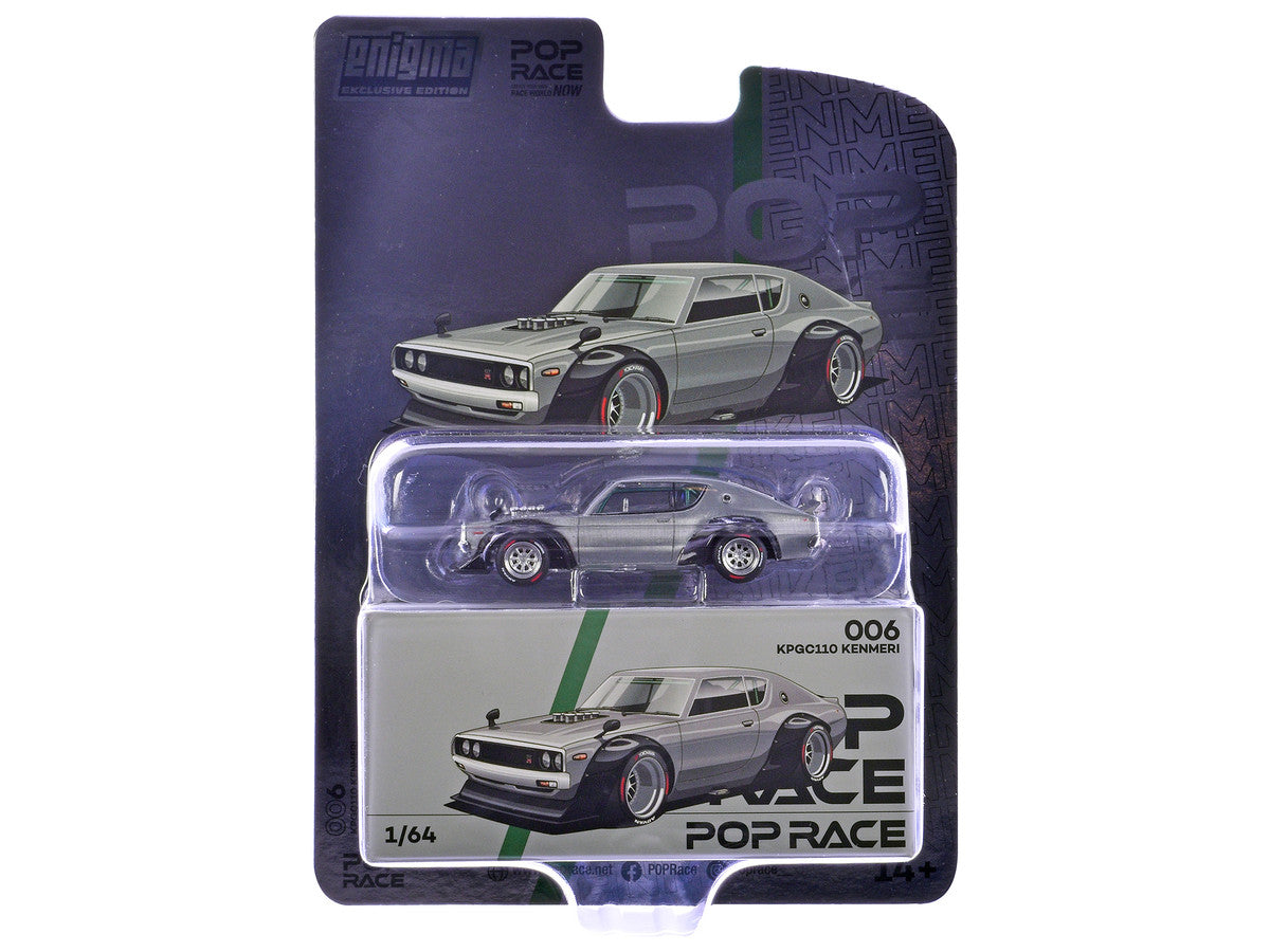 Skyline KPGC110 "Kenmeri" RHD (Right Hand Drive) Raw Metal "Enigma Exclusive Edition" 1/64 Diecast Model Car by Pop Race-2
