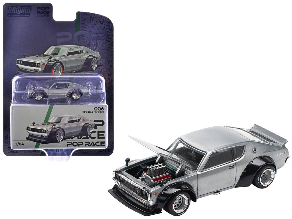 Skyline KPGC110 "Kenmeri" RHD (Right Hand Drive) Raw Metal "Enigma Exclusive Edition" 1/64 Diecast Model Car by Pop Race-0
