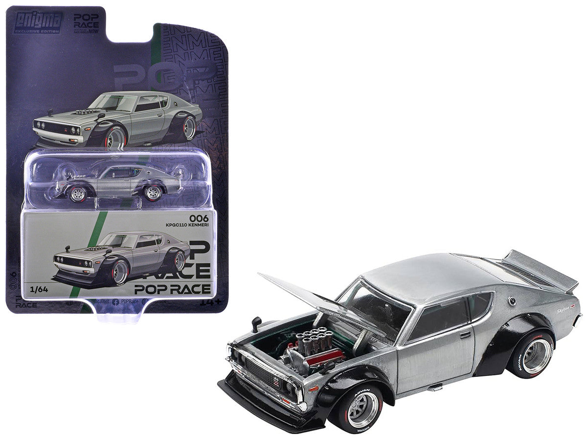 Skyline KPGC110 "Kenmeri" RHD (Right Hand Drive) Raw Metal "Enigma Exclusive Edition" 1/64 Diecast Model Car by Pop Race-0