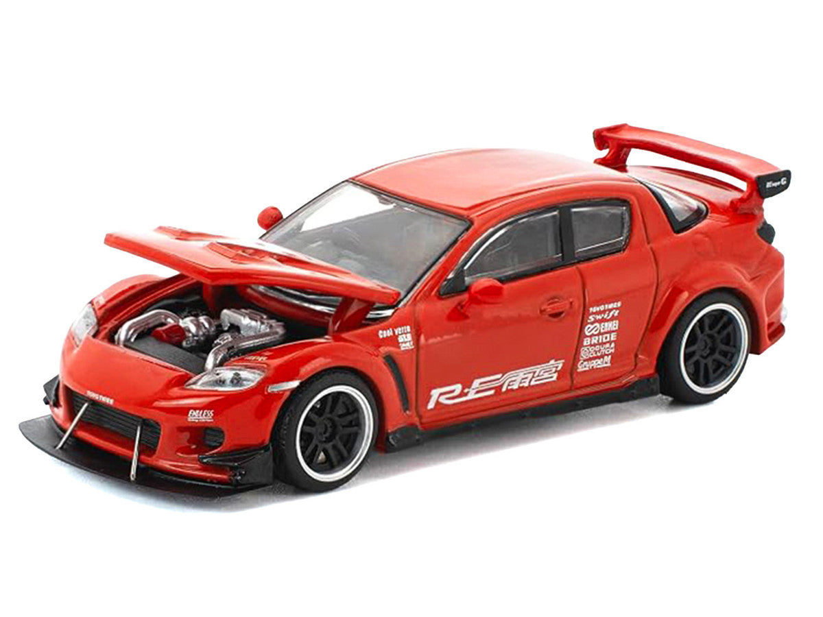 Mazda RX-8 RE-Amemiya RHD (Right Hand Drive) Red with Graphics "Enigma Exclusive Edition" 1/64 Die Cast Model Car by Pop Race-2