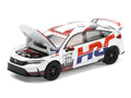 Honda Civic Type R FL5 "HRC - Honda Racing" White with Graphics 1/64 Diecast Model Car by Pop Race-0
