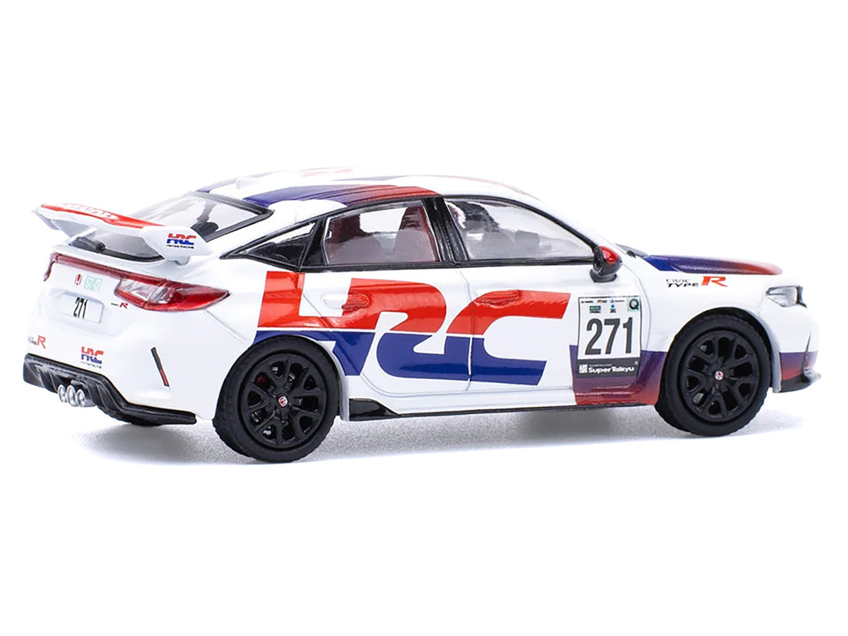 Honda Civic Type R FL5 "HRC - Honda Racing" White with Graphics 1/64 Diecast Model Car by Pop Race-1