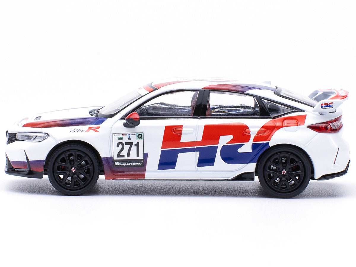 Honda Civic Type R FL5 "HRC - Honda Racing" White with Graphics 1/64 Diecast Model Car by Pop Race-2