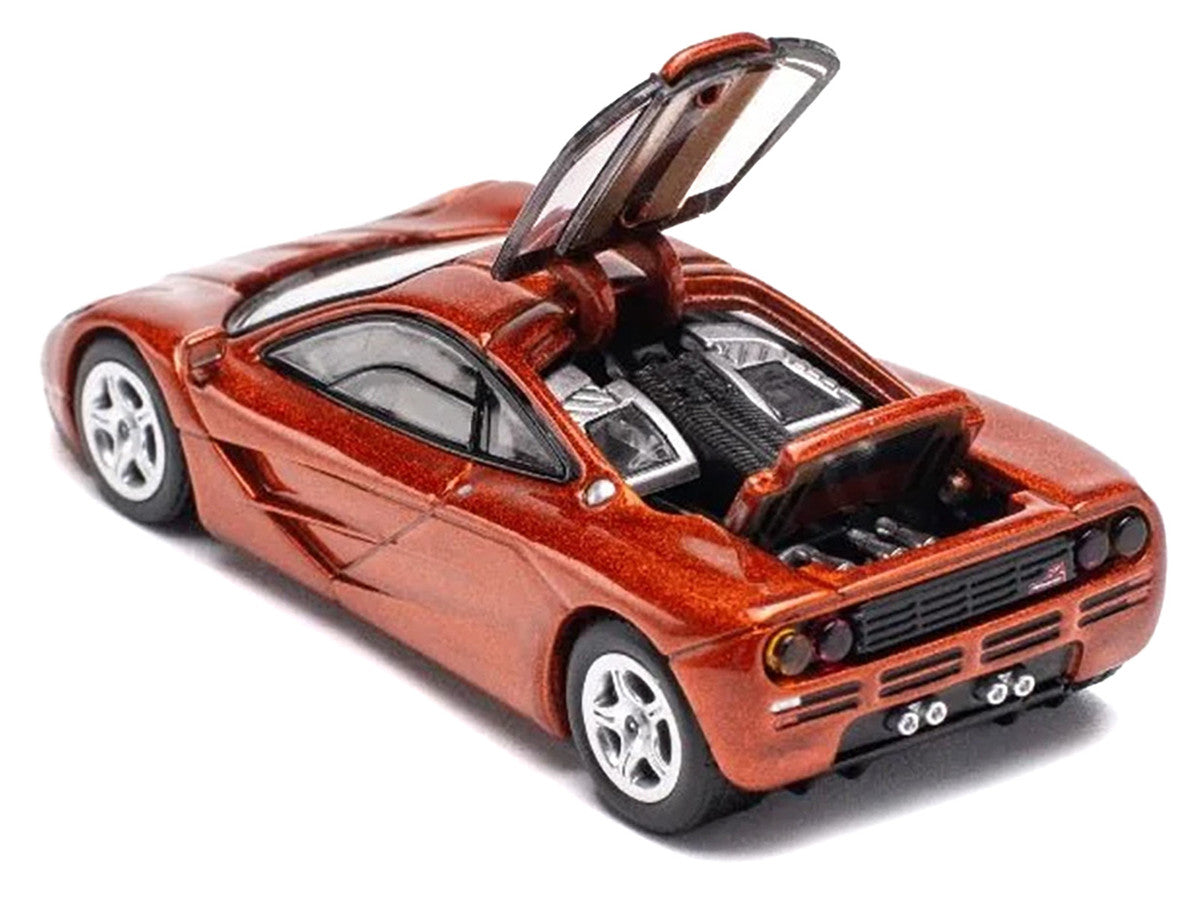 McLaren F1 Orange Metallic 1/64 Diecast Model Car by Pop Race-1