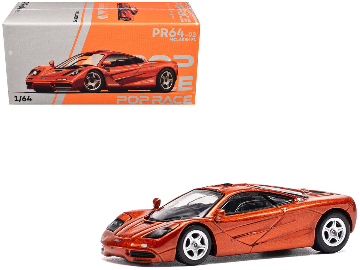 McLaren F1 Orange Metallic 1/64 Diecast Model Car by Pop Race-4