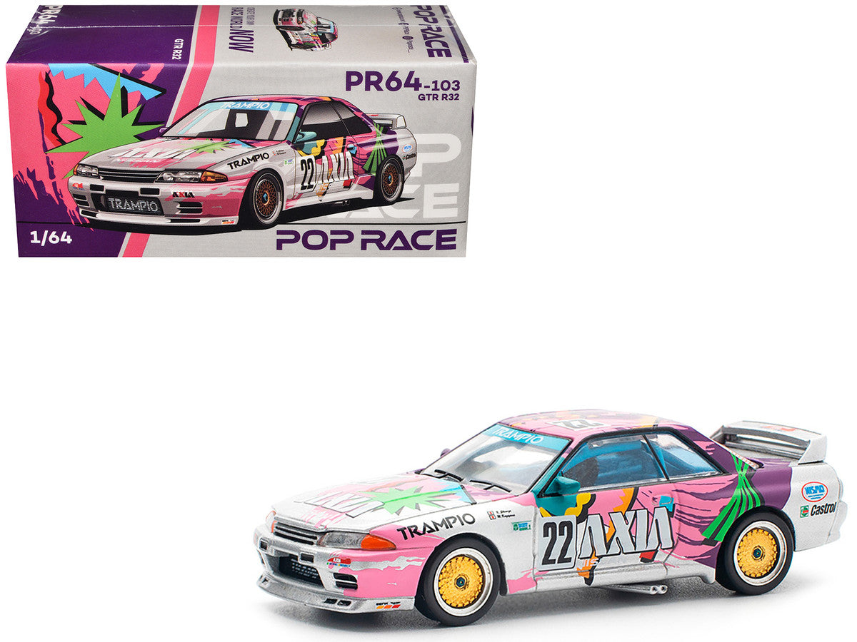 GTR R32 RHD (Right Hand Drive) #22 Masahiko Kageyama - Kazuo Shimizu "Axia" Group A "Japanese Touring Car Championship" (1991) 1/64 Diecast Model Car by Pop Race-4