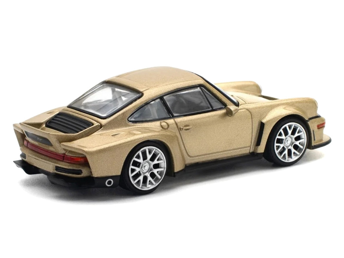Singer DLS Turbo Gold Metallic 1/64 Diecast Model Car by Pop Race-0