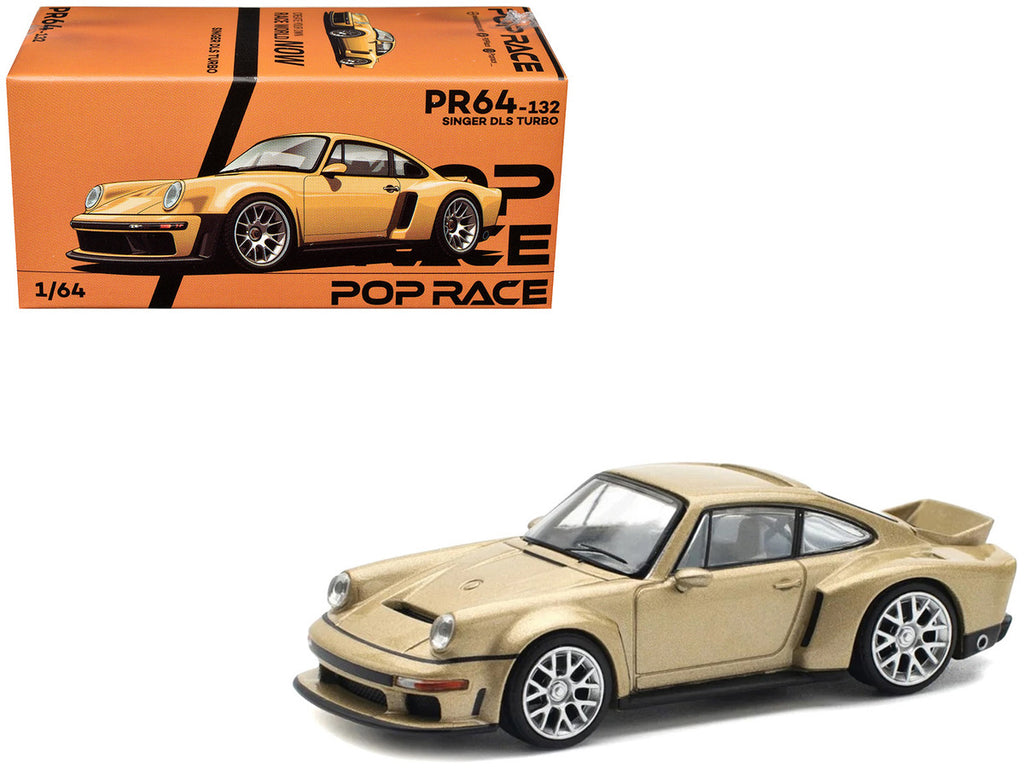 Singer DLS Turbo Gold Metallic 1/64 Diecast Model Car by Pop Race-4