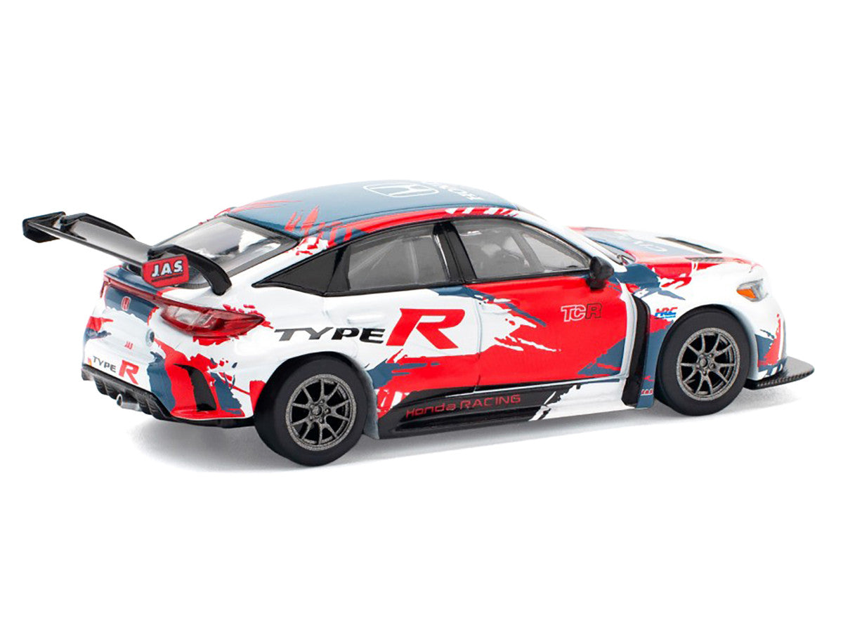 Honda Civic Type R TCR "Presentation" White with Graphics 1/64 Diecast Model Car by Pop Race-1