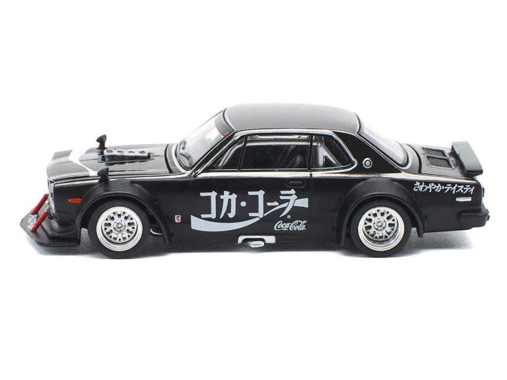 Skyline GT-R V8 Drift "Hakosuka" RHD (Right Hand Drive) "Coca-Cola" Black 1/64 Diecast Model Car by Pop Race-2