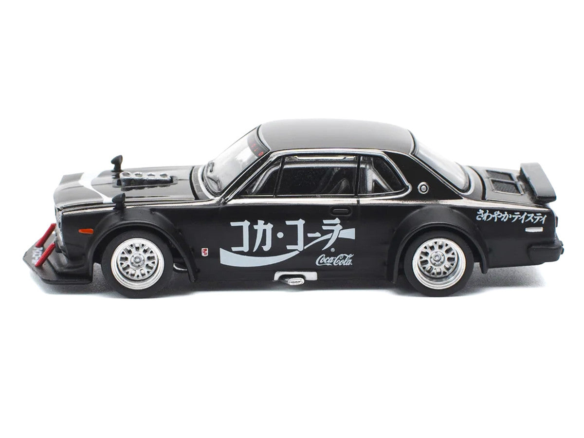 Skyline GT-R V8 Drift "Hakosuka" RHD (Right Hand Drive) "Coca-Cola" Black 1/64 Diecast Model Car by Pop Race-2