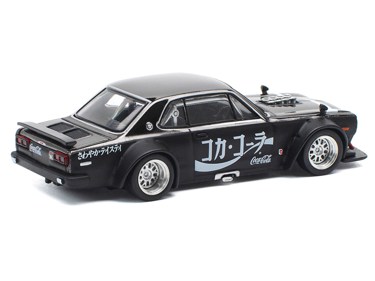 Skyline GT-R V8 Drift "Hakosuka" RHD (Right Hand Drive) "Coca-Cola" Black 1/64 Diecast Model Car by Pop Race-0