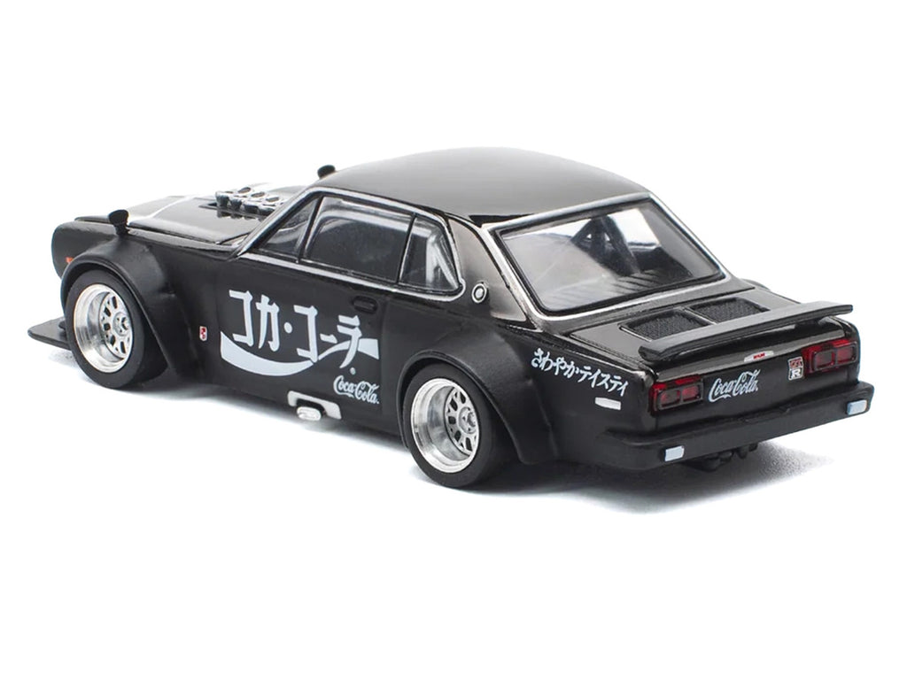 Skyline GT-R V8 Drift "Hakosuka" RHD (Right Hand Drive) "Coca-Cola" Black 1/64 Diecast Model Car by Pop Race-3