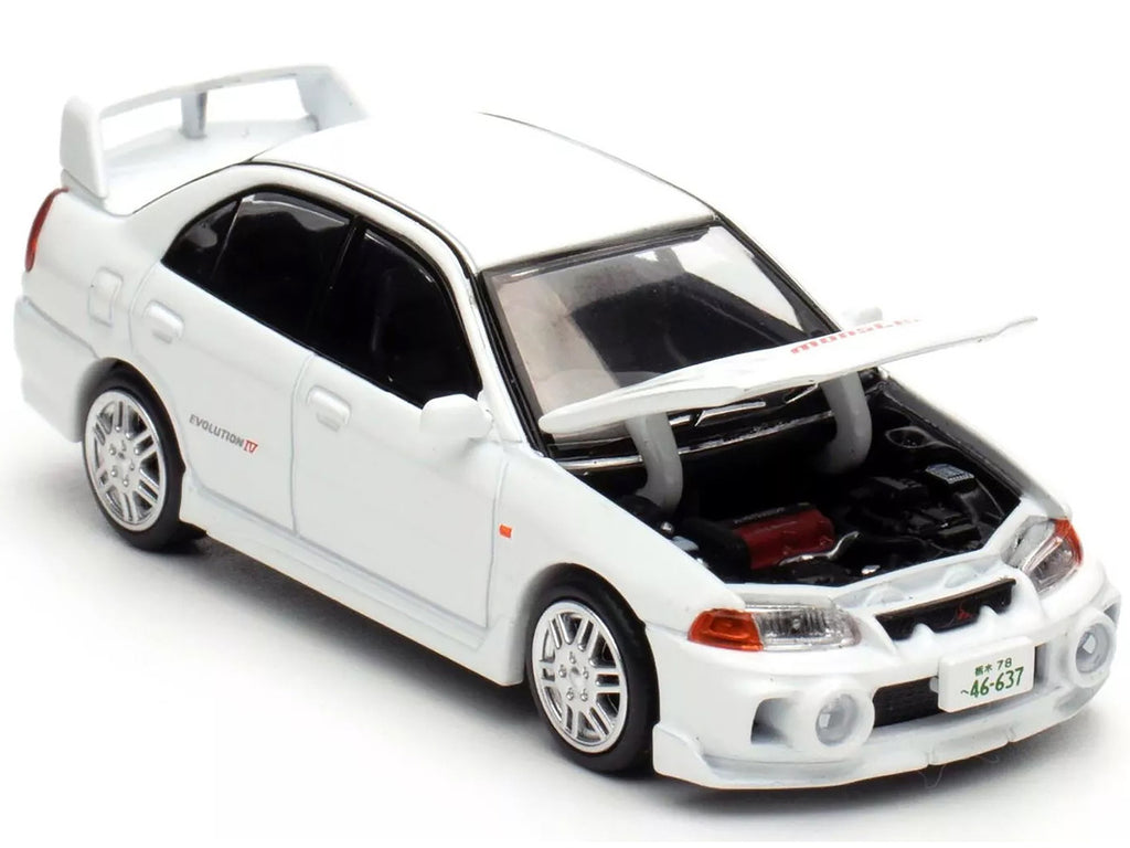 Mitsubishi Lancer Evolution IV RHD (Right Hand Drive) White "Indonesia Diecast Expo 2024 Exclusive" 1/64 Diecast Model Car by Pop Race-1