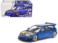 Pandem Civic EG6 VTEC RHD (Right Hand Drive) Blue Metallic with No Hood 1/64 Diecast Model Car by Pop Race-0