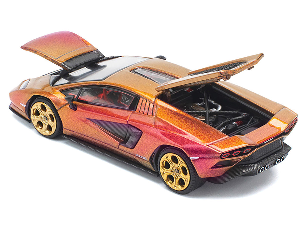 Lamborghini Countach LPI 800-4 Blu Hal Metallic 1/64 Diecast Model Car by Pop Race-0