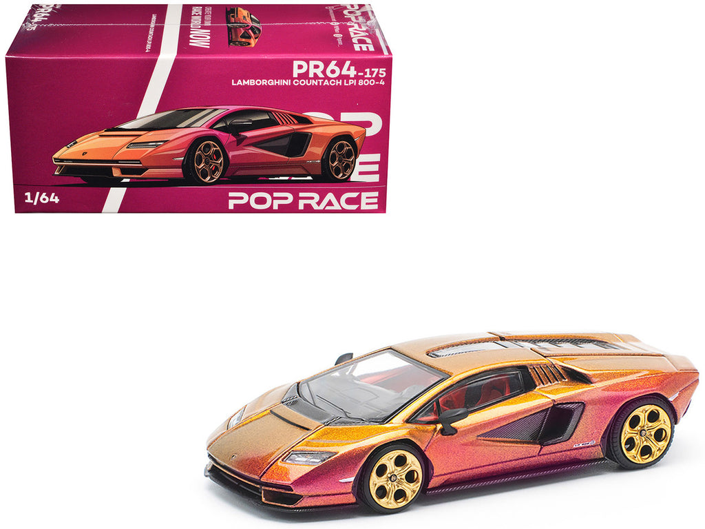 Lamborghini Countach LPI 800-4 Blu Hal Metallic 1/64 Diecast Model Car by Pop Race-4