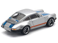 Singer 964 Silver Metallic with Blue and Red Stripes 1/64 Diecast Model Car by Pop Race-0