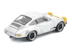 Singer 964 Silver Metallic with Yellow Front 1/64 Diecast Model Car by Pop Race-4