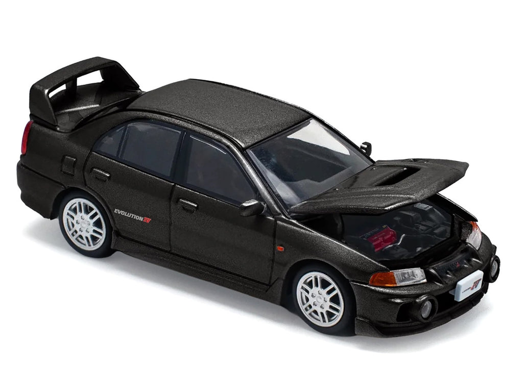 Mitsubishi Lancer Evolution IV RHD (Right Hand Drive) Pyrenees Black Pearl 1/64 Diecast Model Car by Pop Race-0