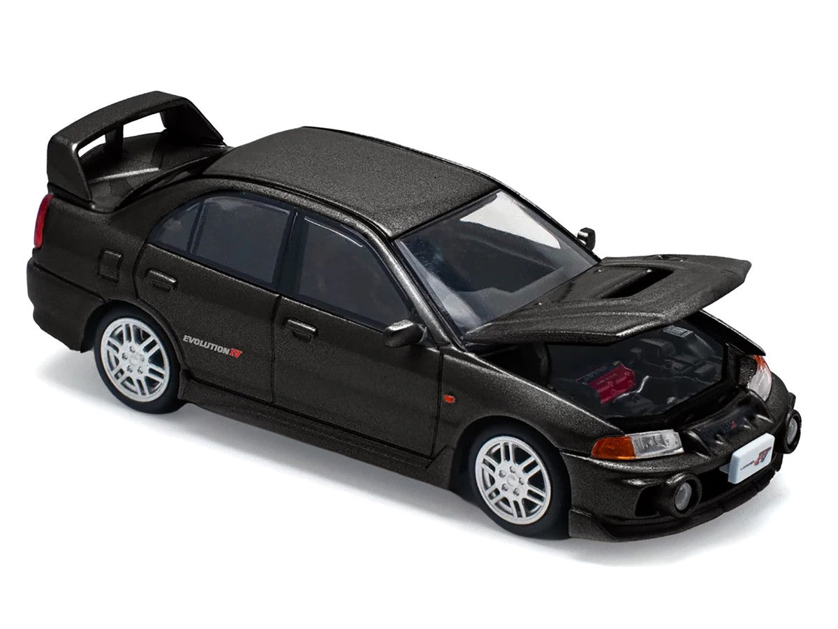 Mitsubishi Lancer Evolution IV RHD (Right Hand Drive) Pyrenees Black Pearl 1/64 Diecast Model Car by Pop Race-0