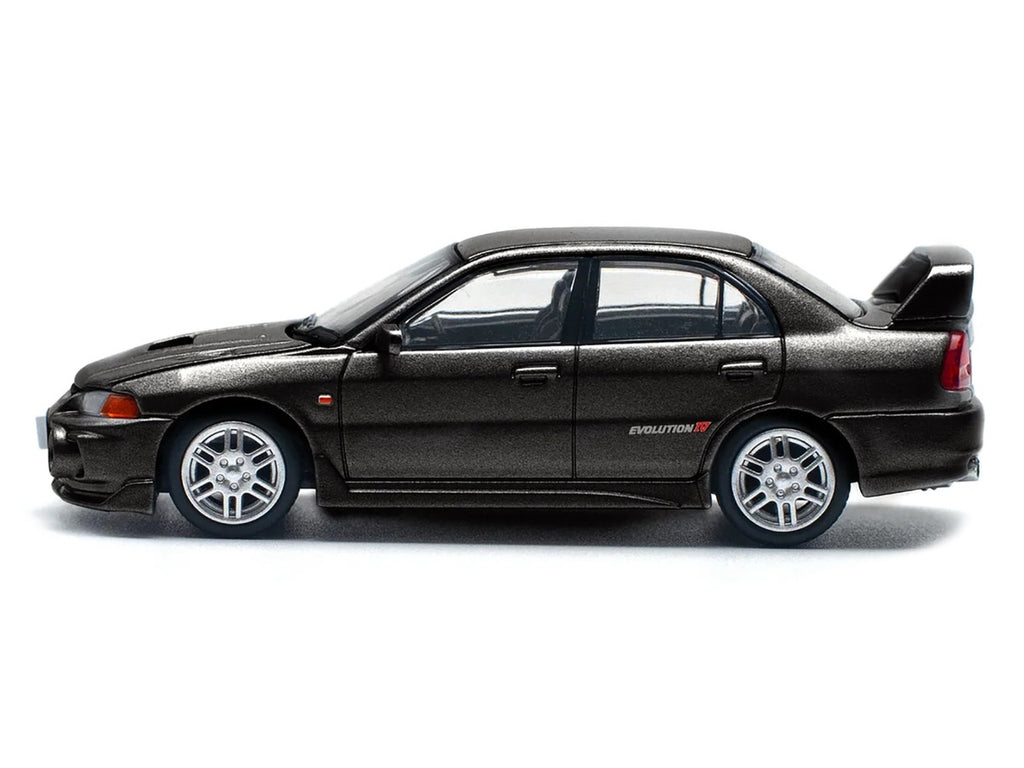 Mitsubishi Lancer Evolution IV RHD (Right Hand Drive) Pyrenees Black Pearl 1/64 Diecast Model Car by Pop Race-2