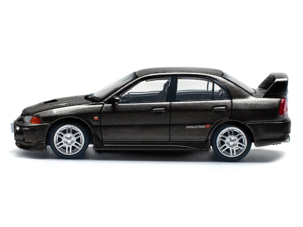 Mitsubishi Lancer Evolution IV RHD (Right Hand Drive) Pyrenees Black Pearl 1/64 Diecast Model Car by Pop Race-2