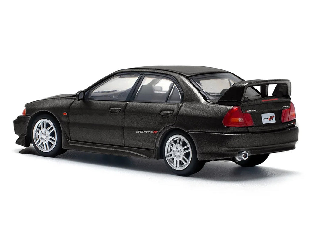 Mitsubishi Lancer Evolution IV RHD (Right Hand Drive) Pyrenees Black Pearl 1/64 Diecast Model Car by Pop Race-1