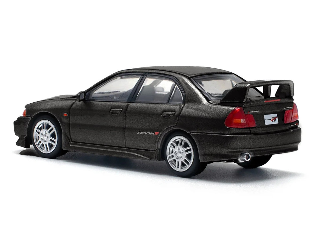 Mitsubishi Lancer Evolution IV RHD (Right Hand Drive) Pyrenees Black Pearl 1/64 Diecast Model Car by Pop Race-1