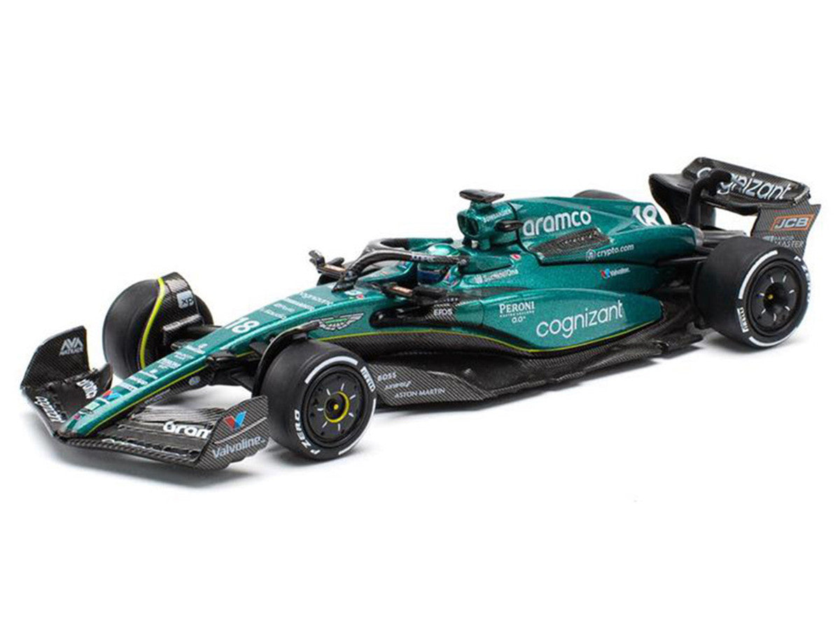Aston Martin AMR23 #18 Lance Stroll "Formula One F1 World Championship" (2023) 1/64 Diecast Model Car by Pop Race-1