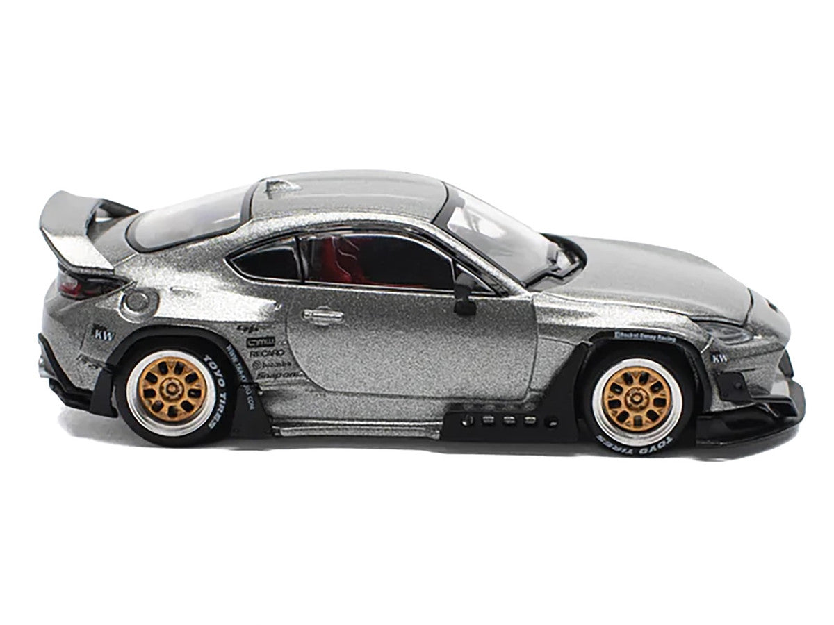 Toyota Pandem GR86 Silver Metallic 1/64 Diecast Model Car by Pop Race-0