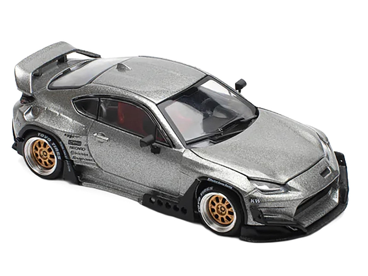 Toyota Pandem GR86 Silver Metallic 1/64 Diecast Model Car by Pop Race-1