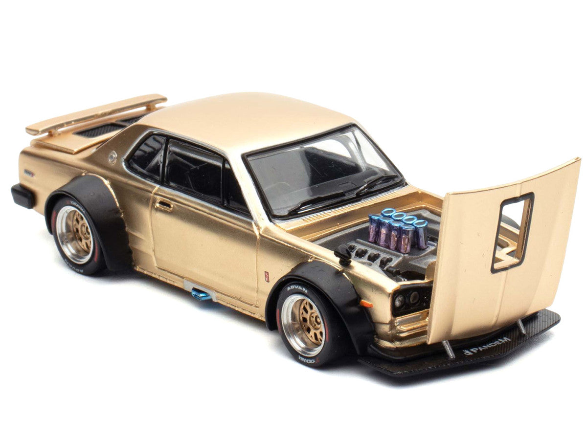 Skyline GT-R V8 Drift "Hakosuka" RHD (Right Hand Drive) Gold Metallic 1/64 Diecast Model Car by Pop Race-3