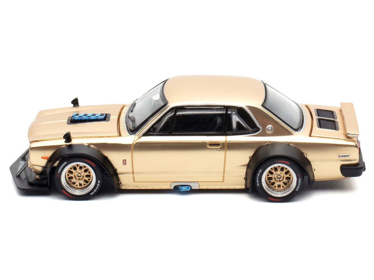 Skyline GT-R V8 Drift "Hakosuka" RHD (Right Hand Drive) Gold Metallic 1/64 Diecast Model Car by Pop Race-0