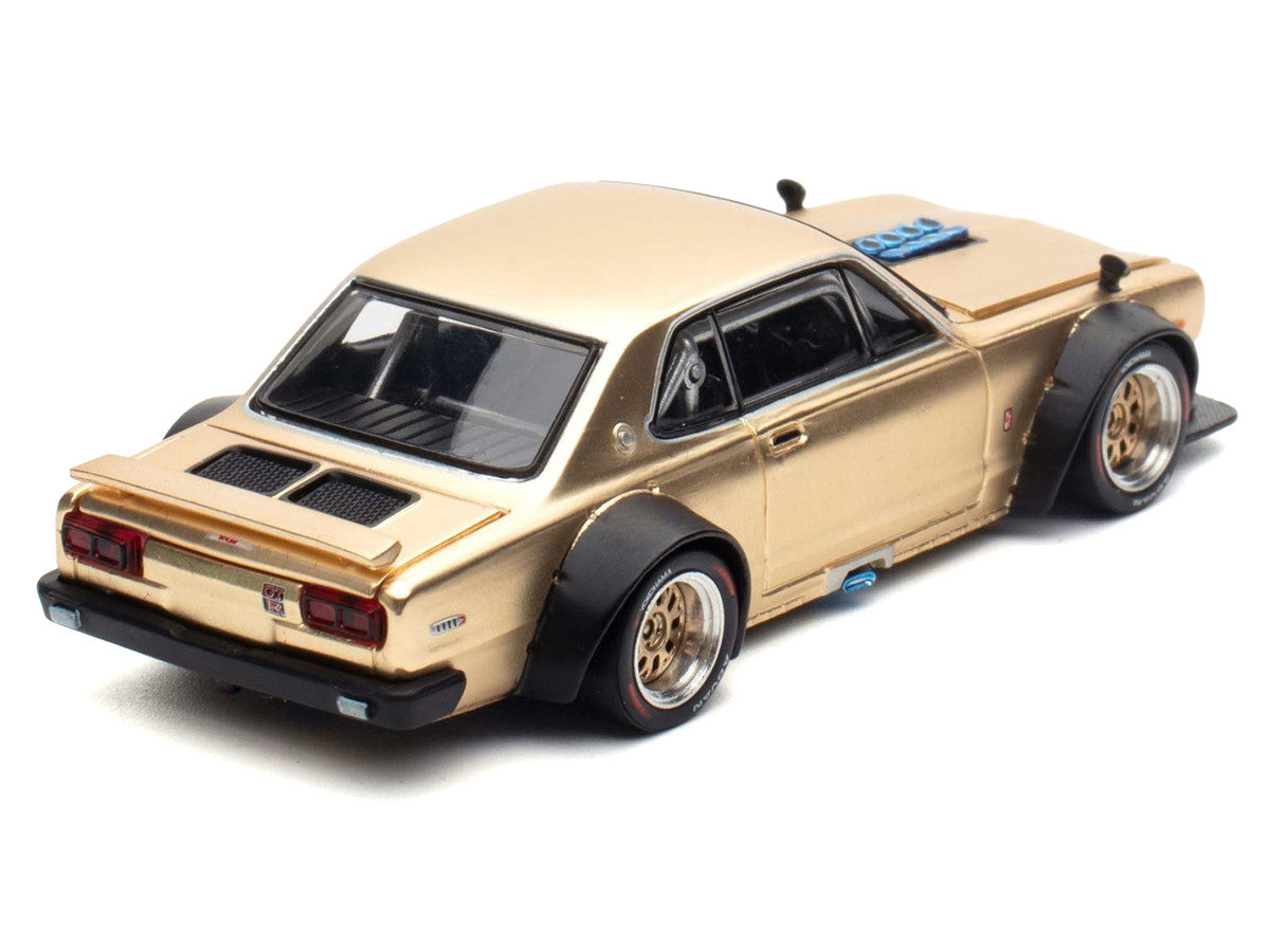 Skyline GT-R V8 Drift "Hakosuka" RHD (Right Hand Drive) Gold Metallic 1/64 Diecast Model Car by Pop Race-1