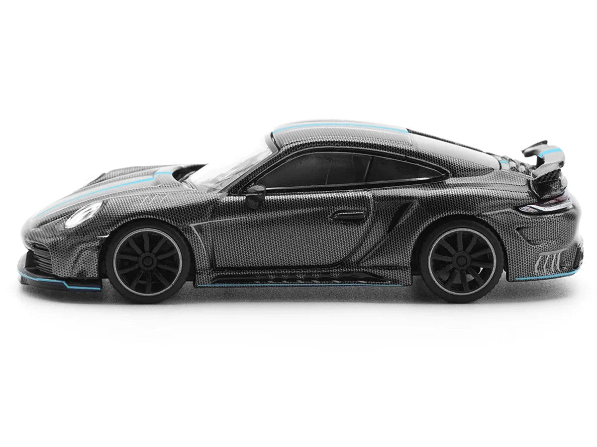 992 Stinger GTR Carbon Edition with Blue Stripe 1/64 Diecast Model Car by Pop Race-0