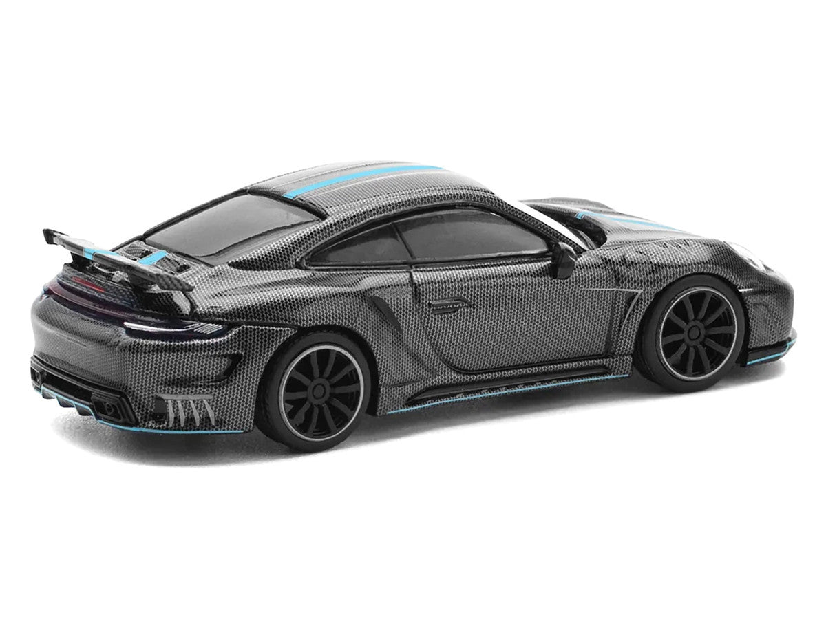 992 Stinger GTR Carbon Edition with Blue Stripe 1/64 Diecast Model Car by Pop Race-2