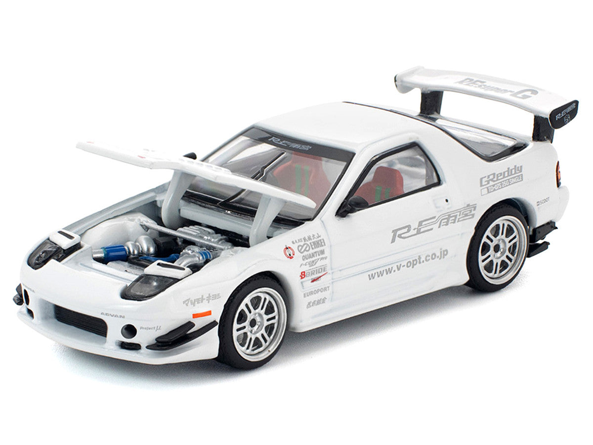Mazda RX7 (FC3S) RE Amemiya RHD (Right Hand Drive) White 1/64 Diecast Model Car by Pop Race-2