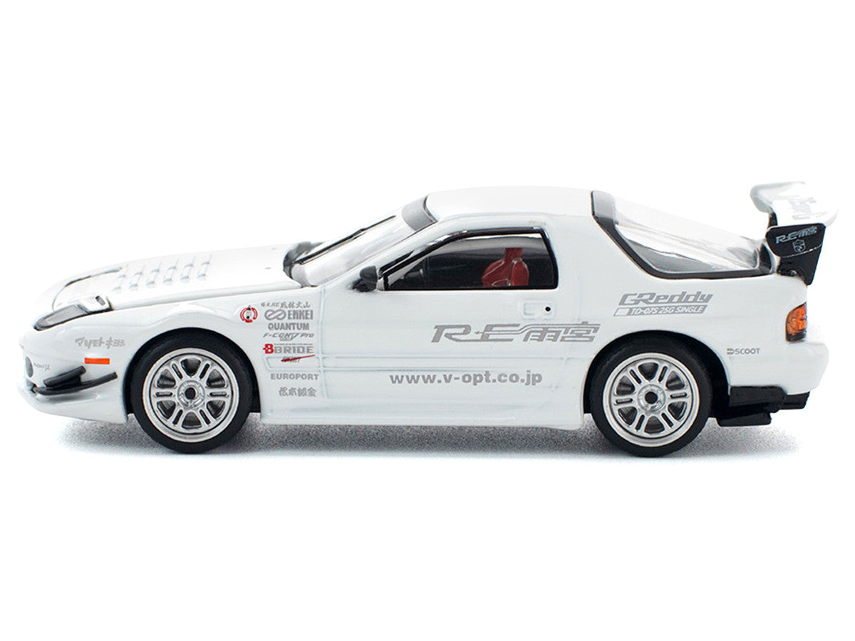 Mazda RX7 (FC3S) RE Amemiya RHD (Right Hand Drive) White 1/64 Diecast Model Car by Pop Race-1