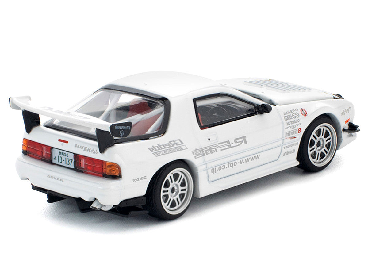 Mazda RX7 (FC3S) RE Amemiya RHD (Right Hand Drive) White 1/64 Diecast Model Car by Pop Race-0