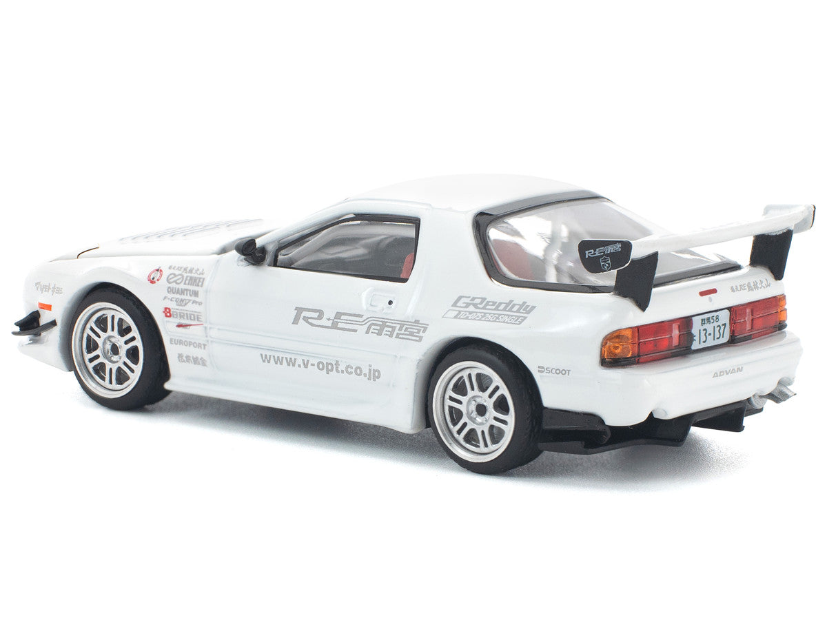 Mazda RX7 (FC3S) RE Amemiya RHD (Right Hand Drive) White 1/64 Diecast Model Car by Pop Race-3