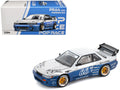Pandem S13 RHD (Right Hand Drive) Silver and Moontech Blue Metallic with Graphics 1/64 Diecast Model Car by Pop Race-0