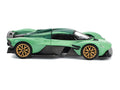 Aston Martin Valkyrie Iridescent Emerald Metallic with Green Carbon Top 1/64 Diecast Model Car by Pop Race-0
