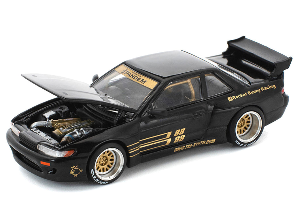 Pandem S13 RHD (Right Hand Drive) Black with Gold Accents 1/64 Diecast Model Car by Pop Race-2