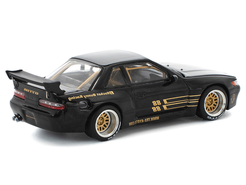 Pandem S13 RHD (Right Hand Drive) Black with Gold Accents 1/64 Diecast Model Car by Pop Race-1