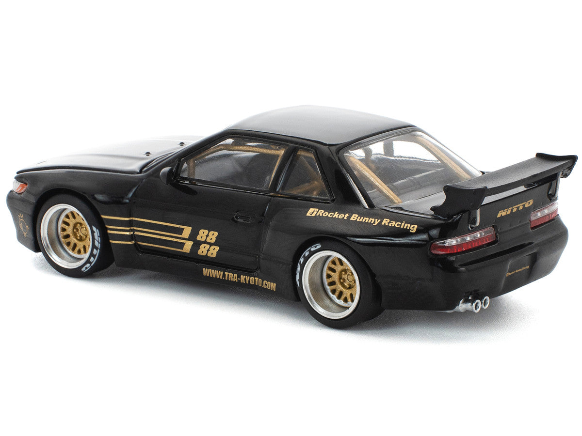Pandem S13 RHD (Right Hand Drive) Black with Gold Accents 1/64 Diecast Model Car by Pop Race-3